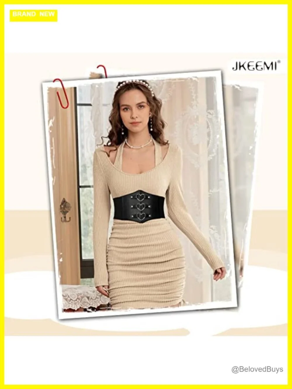 Women Corset Belt Faux Leather Elastic Waist Cincher Halloween Costume Accessory